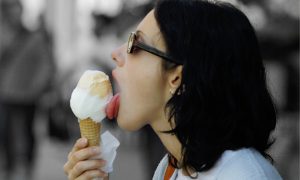 Girl enjoying an ice-cream