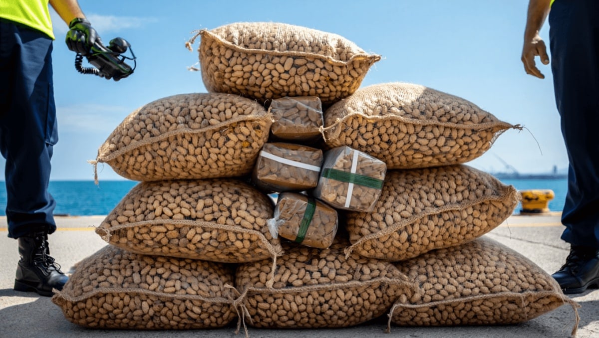 Cocaina 435 kg bloccata a Gioia Tauro: mascherata da sacchi di arachidi