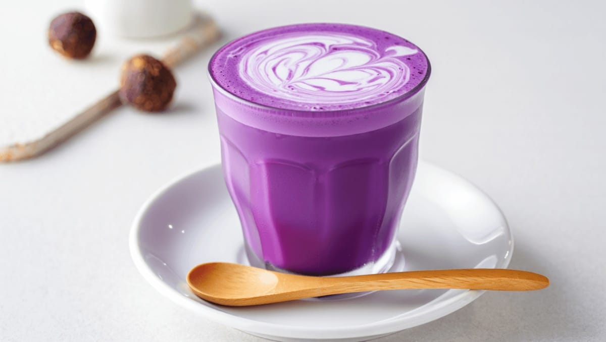 Ube latte, la bevanda colorata che conquista il mondo del benessere